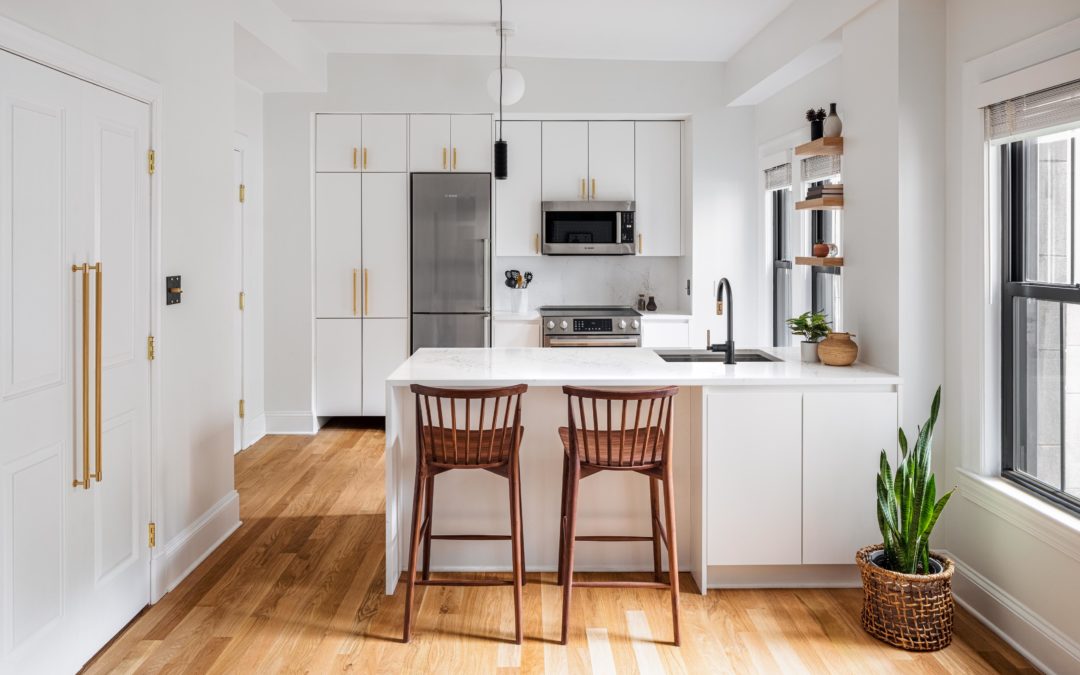 Modern White Kitchen in Mount Pleasant, Washington, DC