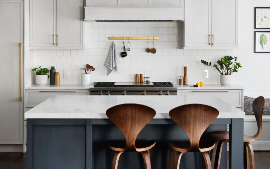 Neutral + Navy Kitchen in Arlington, Virginia